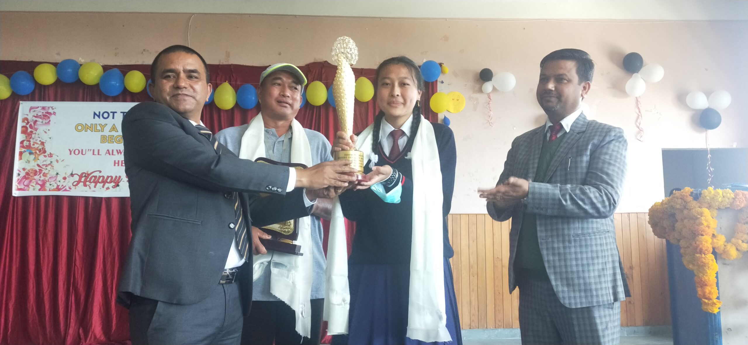 Dr. A B Karki presenting Saraswati Karki Memorial